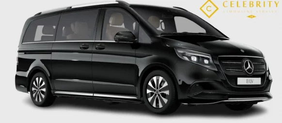 Luxuriöses Ambiente und diskrete Atmosphäre in der schwarzen Mercedes V-Klasse EQV.